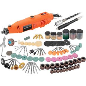 Mastergrip 1.1-Amp Variable Speed Steady-Grip Rotary Tool with 215-Piece Accessory Kit, Electronic Speed Adjust, and Carrying Case - 790461ECE