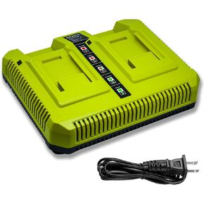 40V Charger Replacement for Ryobi 40V Battery Charger OP401 S,Dual Ports Fast Charger Compatible with Ryobi 40V Battery Lithium OP4015 OP4026 OP4030 OP4040 OP4050 OP4060 OP40301 OP4050A