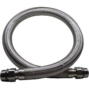 Industrial Grade Compressor Jumper Hose, 1-1/4" NPT Male x 48" Length, 750°F，450 PSI，Both Sides Fittings Rotate Freely，Flexible Whole body Stainless Steel Metal Hose