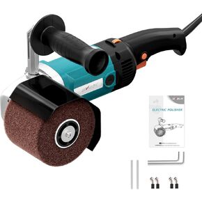 Surface Conditioning Tool 1400W, Burnishing Polishing Machine with 6 Variable Speed, Electric Handheld Stainless Steel Polisher Set, Metal Burnishing Machine Kit with Burnishing Wheel, Blue