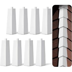8 Pcs Aluminum Siding Corners,8 inch Outside Corner Trim Metal Siding Panels with Nails, Aluminum Corner Trim for Mobile Home House Exterior