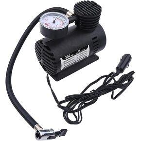 Tire Inflator, 300PSI 12V Portable Air Compressor Air Pump with Pressure Gauge for Car Bicycle Balloons Soccer Basketball
