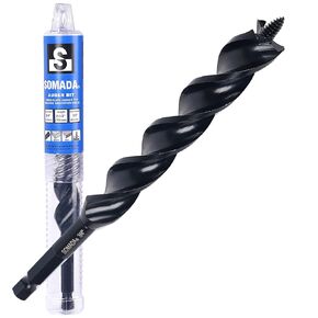 3/4-Inch x 7-1/2-Inch Triple-Cut Black Auger Drill Bit for Wood, Quick Change Hex Shank 3/8-Inch, Precision Drilling in Soft and Hard and Wood for Carpentry and DIY Projects