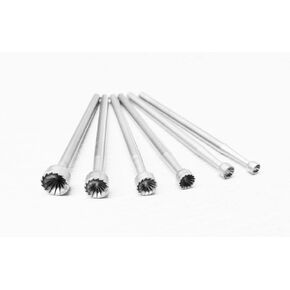 Large Cup Burs Fig 77b Concave Cutter Fraise 6 Size Burr Assortment Set 025, 030, 035, 040, 045 and 050 Swiss Made