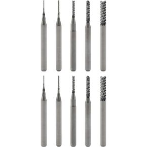End Mills CNC Router Bits, 10PCS 0.5-3.175mm Carbide End Mill Engraving Bits CNC Rotary Burrs Set Tool 1/8’’ Shank