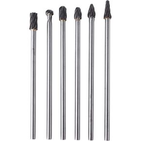 Carbide Burr Set, Port And Polish Kit Cylinder Head Aluminum Porting Kit 6pcs Tungsten Carbide Aluminum Rotary Files Burr Set 6mm Shank 10mm Cutting Diameter