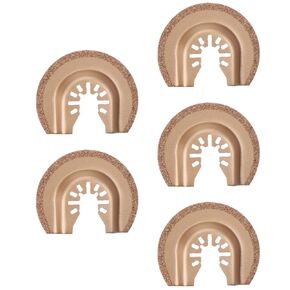 5 Pcs Semicircle Carbide Oscillating Multi Tool Blades, Multi-Functional Trimming Machine Accessories,Multitool Grout Removal Blade and Oscillating Multitool Blades