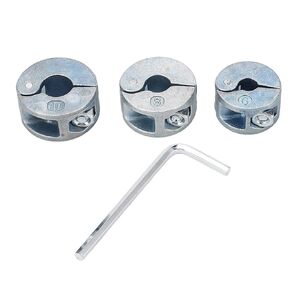 Drill Stop Bit Collar Set, Drill Bit Collar Stop, Drill Bit Stop Collar Set Metric, 3PCS Drill Bit Stopper Collars Zinc Alloy Drilling Depth Stop Rings with Hex Wrench Open Type