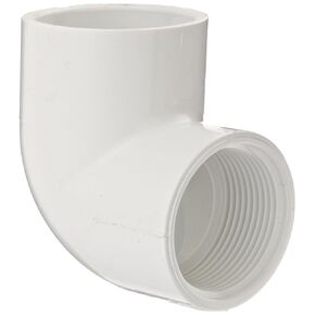 Spears 407 Series PVC Pipe Fitting, 90 Degree Elbow, Schedule 40, White, 1/2" Socket x NPT Female (Pack of 10)