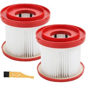 2 Pack 49-90-1900 Wet/Dry Vacuum HEPA Filter Replacement Compatible with Milwaukee Cordless Vacuum - for Milwaukee Cordless M18 M12 M28 vacuums 0780-20,0880-20,0960-20, 0970-20