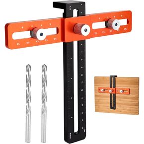 Hardware Jig with Replaceable Rotors, Adjustable Cabinet Handle Jig Drawer Pull Installation Template Doweling Jig Punch Locator Drilling Positioning Tool Drilling Guide Tool for Cabinet Doors