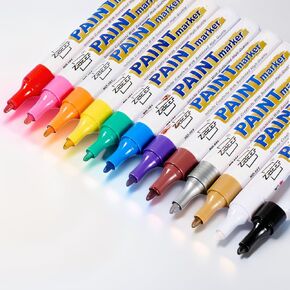 Guangna 12-Color Paint Markers Set & paint pens- Premium Quality Art Pens for Metal & Various Surfaces - Vibrant, Opaque Ink - Perfect for Adult Coloring, DIY Projects, and Graffiti Art