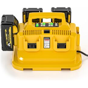 Replacement for De-Walt 20V MAX Battery Charger, 6-Ports Multi Charger Station Compatible with De-Walt 20V/60V Flex volt Batteries DCB207 DCB206 DCB205 DCB204 DCB203 DCB201 DCB606 DCB609 DCB612