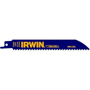 IRWIN Tools Reciprocating Saw Blade, Wood- and Metal-Cutting, 6-inch, 10 TPI (372610P5)
