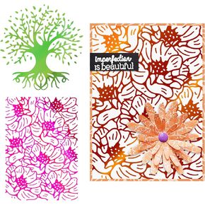 ORIGACH 2 PCS Flower Background Hot Foil Plate for DIY Scrapbooking Paper Cards Decor Embossing Foil Handmade Craft