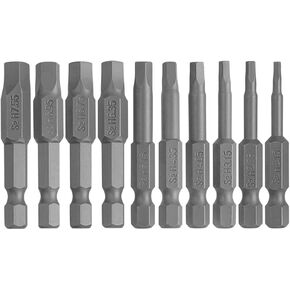 10pcs Magnetic Pentagon Head Screwdriver Bits Set,1/4 Inch Hex Shank S2 Steel 5 Sided Security Tamper Proof Drive Bit 2.15-7.35mm,50mm