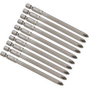 1/4 Hex Shank Phillips Head Screwdriver Bits Set PH1 2.5mm Dia Magnetic Cross Head Screwdriver Bits 4-inch -10pcs