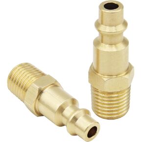 Air Hose Fittings 1/4 inch NPT Female Thread Air Plug, Air Compressor Quick Connect Fittings Durable Solid Brass 300Psi (Industrial Type D, 2 Piece)