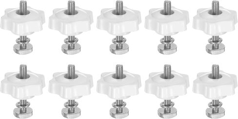 HARFINGTON 10Set T Track Bolts Knob Kit M6 x 40mm Threaded Bolts M6 x 32mm Hex Hand Nut Clamping Knob with Washer for Woodworking Jigs and Fixtures, Black in Saudi Arabia