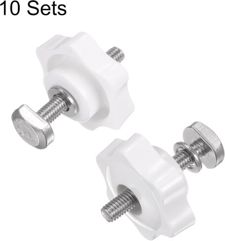 HARFINGTON 10Set T Track Bolts Knob Kit M6 x 40mm Threaded Bolts M6 x 32mm Hex Hand Nut Clamping Knob with Washer for Woodworking Jigs and Fixtures, Black in Saudi Arabia