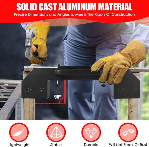 Upgrade Framing Tools - 12", 14" & 16" Framing Spacing Tool, 100% Cast Aluminum Framing Jig, Precision Stud Layout Tool for Ladders/Walls/Roofs/Floors, On-Center Stud Framing Tool for Carpenters in Saudi Arabia
