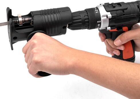 Electric Reciprocating Saw Kit, Cordless Drill Portable Jigsaw Adapter with 3 Blades for Metal Wood Cutting Jigsaws in Saudi Arabia