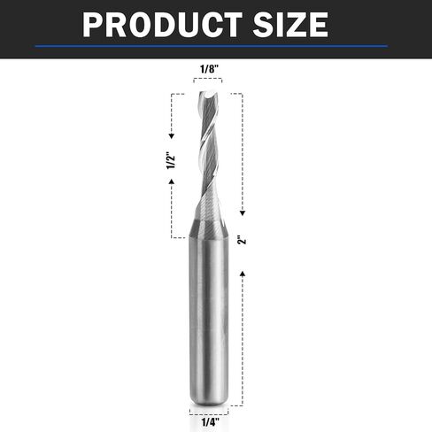 لقم التوجيه الحلزونية القياسية، لقمة قطع من الكربيد الصلب مقاس 1/4 بوصة، قطر القطع 1/8 بوصة، طول القطع 1/2 بوصة in Kuwait