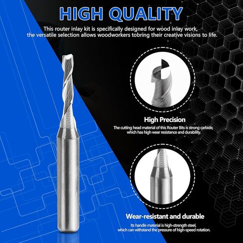 لقم التوجيه الحلزونية القياسية، لقمة قطع من الكربيد الصلب مقاس 1/4 بوصة، قطر القطع 1/8 بوصة، طول القطع 1/2 بوصة in Kuwait