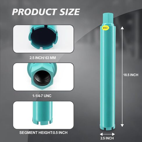 JKINGS Wet Diamond Core Drill Bits 3"/76MM Diameter, High Performance Drilling Depth Concrete Core Drill Bit, 1-1/4"-7 UNC Thread Arbor Core Bit for Reinforced Concrete/Hard Masonry/Brick/Stone in Saudi Arabia