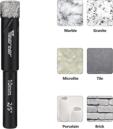 2/5 بوصة (10 مم) منشار ثقب الماس الجاف المصنوع من النحاس الجاف ذو الساق الدائرية للبلاط والرخام والجرانيت والسيراميك... in Kuwait