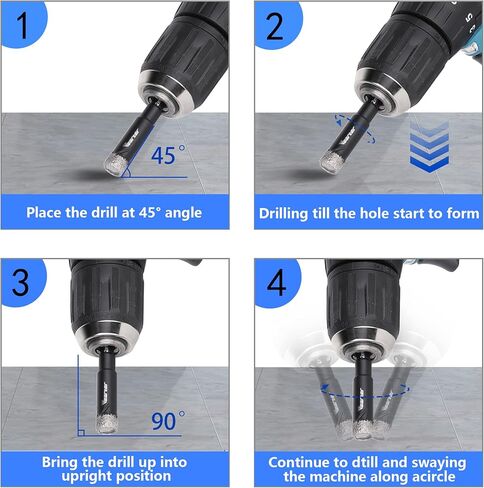 2/5 بوصة (10 مم) منشار ثقب الماس الجاف المصنوع من النحاس الجاف ذو الساق الدائرية للبلاط والرخام والجرانيت والسيراميك... in Kuwait