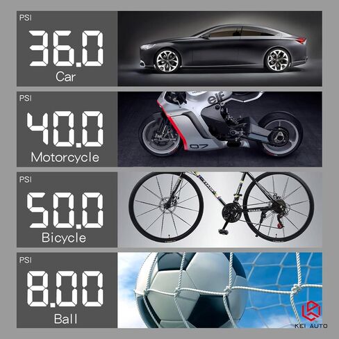 منفاخ إطارات ضاغط هواء LED لاسلكي - محمول، متعدد الوظائف، أوتوماتيكي ورقمي مع مقياس الضغط وإيقاف تلقائي - مضخة هواء للسيارة والدراجة والدراجات النارية والكرة - 6000 مللي أمبير في الساعة in Kuwait