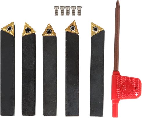 findmall Lathe Turning Tools 5Pcs 3/8 Inch Indexable Carbide Turning Tool Holder Set with 5Pcs Carbide Inserts Fit for Finishing Operations in Saudi Arabia