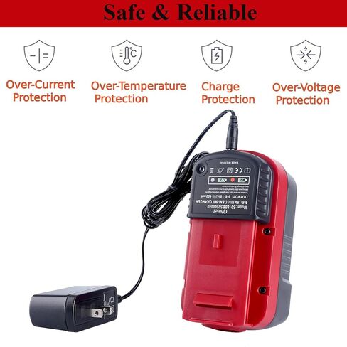 شاحن بديل 9.6 فولت - 18 فولت لشاحن بطارية بلاك اند ديكر 90556254-01، متوافق مع بطارية بلاك اند ديكر 18 فولت 14.4 فولت 12 فولت 9.6 فولت NiCad & NiMh HPB18 HPB18-OPE HPB14 HPB12 HPB96 in Kuwait