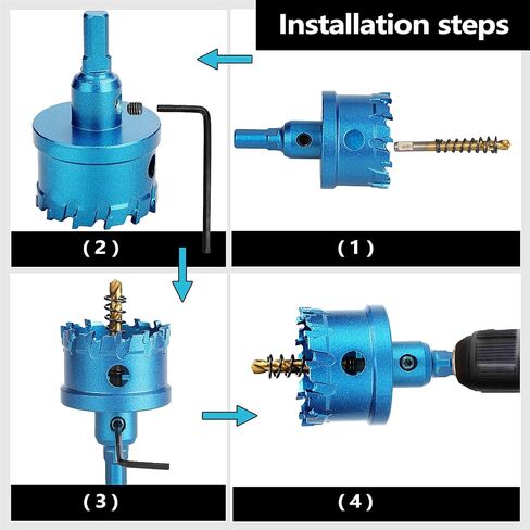 46mm（ 1.8 inch ）Carbide Hole Saw,Metal Steel Hole Saw,Stainless Steel Drill Bit, Hole Cutter for Stainless Steel,Sheet Metal, Thick Metal and Iron,Blue (46mm（ 1.8 inch ）) in Saudi Arabia