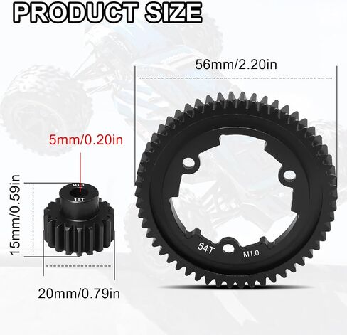 OGRC 46T 1 Mod ترس صلب مقوى مع ترس ترس محرك 18T لـ Traxxas 1/5 X-Maxx 1/7 XO-1 1/10 Maxx/E-Revo 2.0 VXL استبدال جزء المخزون #6447 in Kuwait