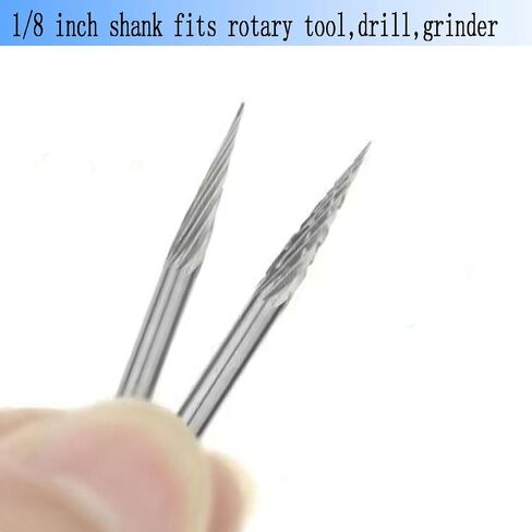 20 Pieces Aluminum Cutting Burr - 1/8" Shank Double Slot Tungsten Carbide Steel Cutting Burs Engraving Bits Carbide File for Dremel Rotary Tools in Saudi Arabia