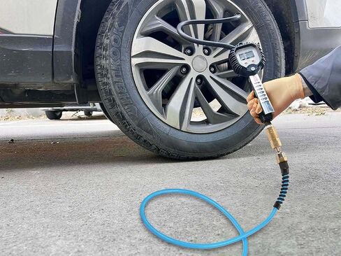 Air Compressor Hose 1/4 Inch x 100 Feet Flexible Reinforced Polyurethane (PU) Air Hose 300PSI with Brass Fittings, Strain Reliefs, 1/4" 360 Swivel Coupler and Plug,1PCS Hook For Nailer in Saudi Arabia