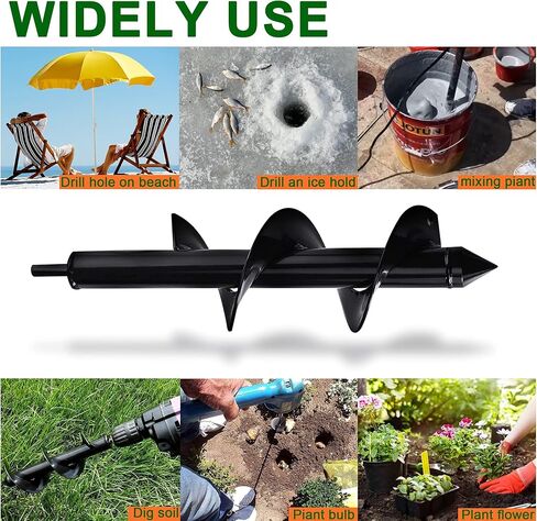 Auger Drill bit Set 3.5x12& 9x1.5 Inch Auger Drill Bit for Planting Garden Auger Spiral Drill Bit for 3/8"Hex Driver Drill Bulb & Bedding Garden Drill Planter with Gardening Gloves in Saudi Arabia