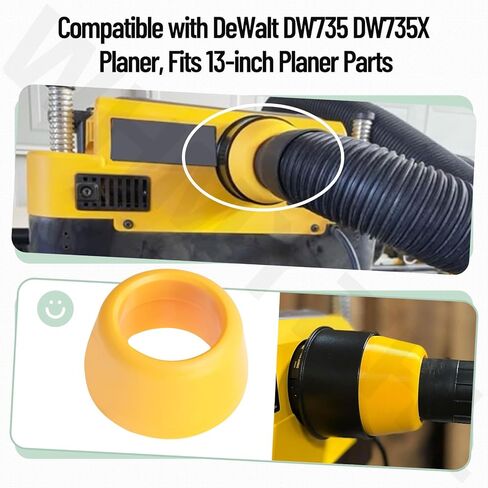 محول خرطوم 2-1/2 متوافق مع جهاز Dewalt DW735 & DW735x مقاس 13 بوصة، محول خرطوم مكنسة كهربائية للمكنسة الكهربائية إلى منفذ الغبار الخاص بجهاز التوجيه Mk in Kuwait