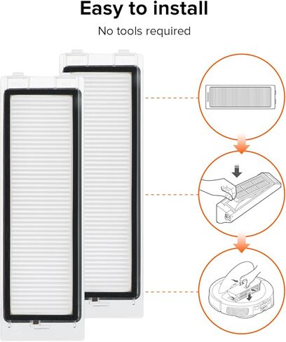 roborock 2 Pack Washable Filter for S8 MaxV Ultra Robot Vacuum Cleaners, High Efficiency Filters Replacement Parts in Saudi Arabia