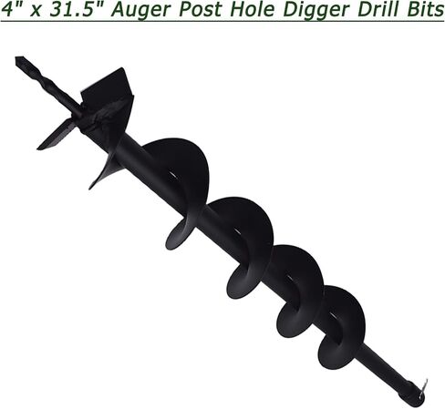 4 Inch Earth Auger Drill Bits for Planting, 4 x 31.5 Gasoline Engine Auger Post Hole Digger Drill Bits, Bulb Planter Tool with 3/4 Shaft in Saudi Arabia