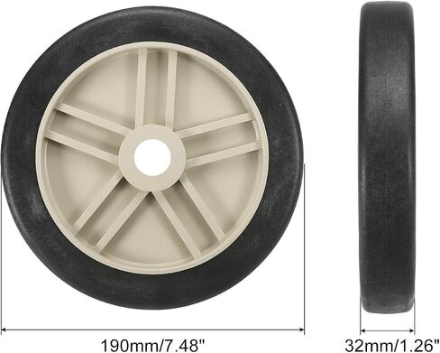 PATIKIL 4" Air Compressor Wheels, 2 Pcs Universal Air Compressor Wheel Replacement Parts with 0.5" Dia. Hole for Easy Mobility, Beige in Saudi Arabia