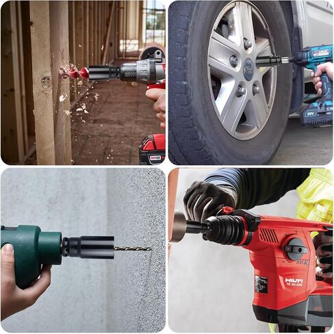 4 قطع مقابس محرك 1/2 بوصة وقضيب تمديد، مقبس أنثى سداسي 17/19/21/24 ملم للسقاطة (أسود) in Kuwait