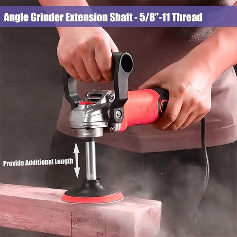 Yakamoz 3 قطع زاوية طاحونة تمديد توصيل قضيب 5/8 "-11 موضوع زاوية طاحونة تمديد رمح الروتاري الملمع تمديد طاحونة المرفقات، الفولاذ المقاوم للصدأ، 3"، 4"، 5-1/2" طول in Saudi Arabia