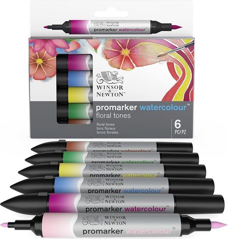 مجموعة أقلام التحديد المائية Winsor & Newton ProMarker، عدد 12، ألوان طبيعية in Kuwait