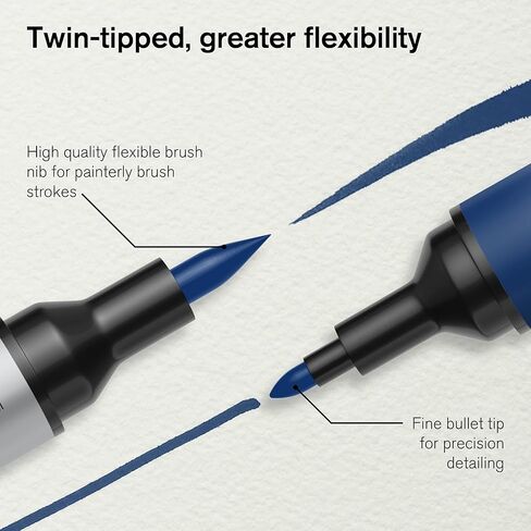 مجموعة أقلام التحديد المائية Winsor & Newton ProMarker، عدد 12، ألوان طبيعية in Kuwait