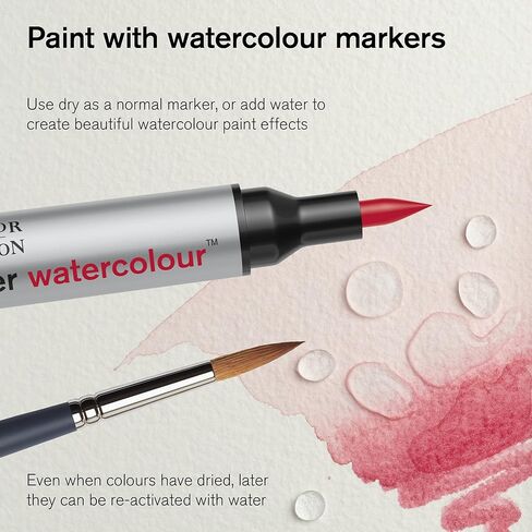 مجموعة أقلام التحديد المائية Winsor & Newton ProMarker، عدد 12، ألوان طبيعية in Kuwait
