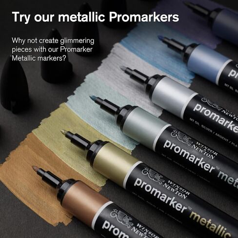 مجموعة أقلام التحديد المائية Winsor & Newton ProMarker، عدد 12، ألوان طبيعية in Kuwait