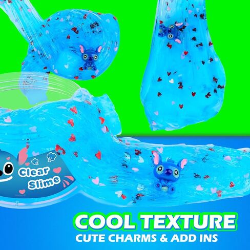 3 Pack Christmas Clear Slime Kit with Jelly Cubes and Cute Star Xmas Tree Charm Add Ins, Premade Holiday Crunchy Crystal Slime for Girls Boys, Kids Slime Party Favors Stocking Stuffers in Kuwait